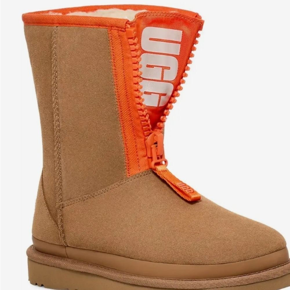 Ugg Classic Short Zipper Tape Logo  Boot